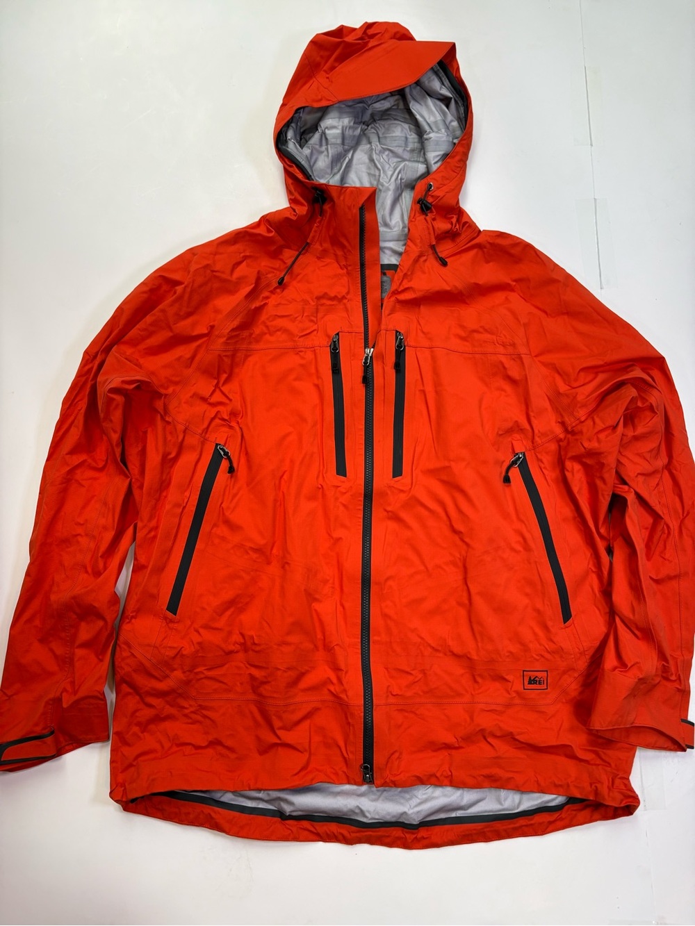 REI Men’s Hooded Waterproof Rain Jacket - Bright Orange